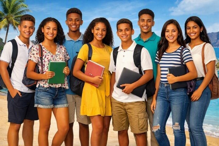 Alunos a aprender inglês